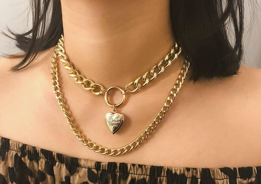 "Heart Lock"  Gold Necklace