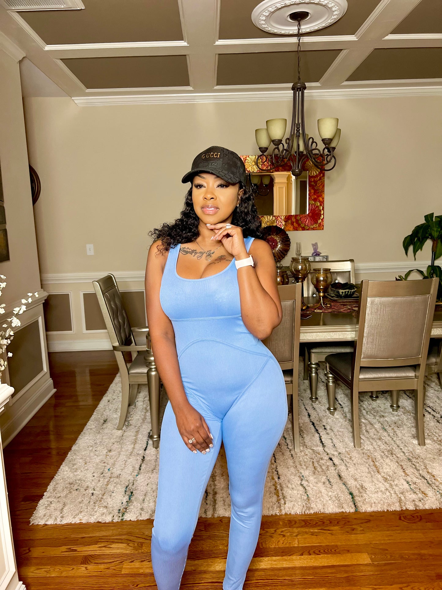 Basic Blue long bodysuit