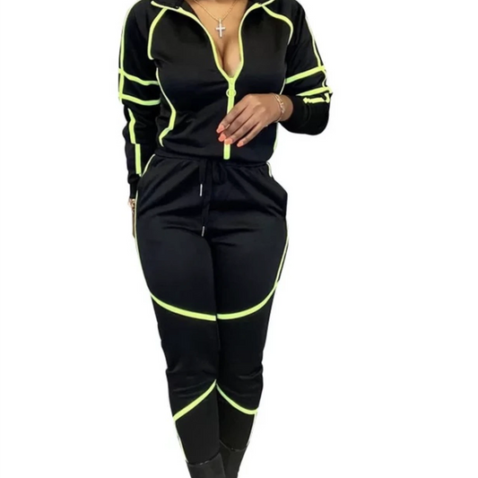 Trina’s Set ( black/green stripe)